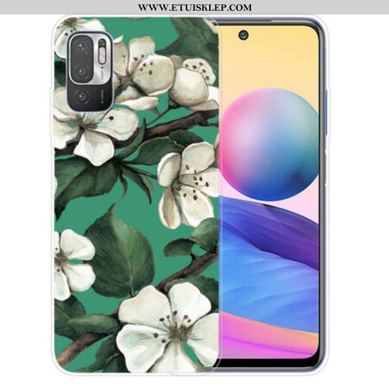 Etui do Xiaomi Redmi Note 10 5G Malujący Biali Kwiaty